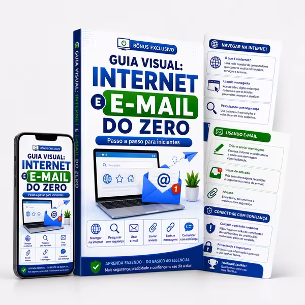 Mockup do bônus Guia Visual: Internet e E-mail do Zero
