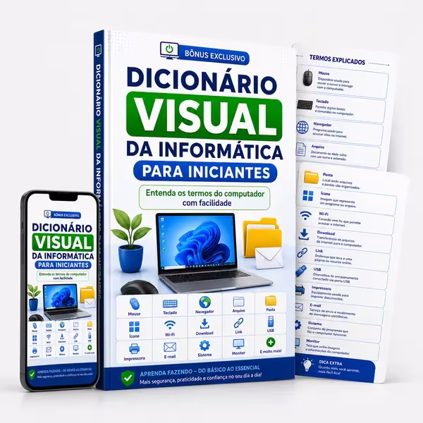 Mockup do bônus Dicionário Visual da Informática Para Iniciantes